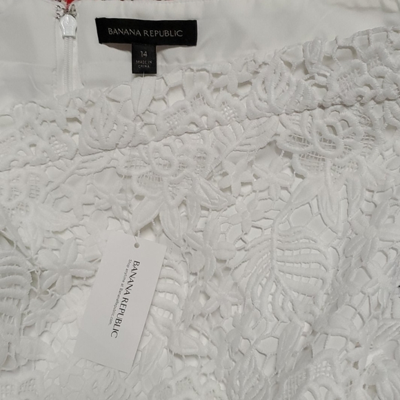 NWT Banana Republic White Lace Skirt, Sz 14 - Picture 4 of 5